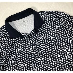 Grayson & Dunn Polo Shirt Men's Medium Navy Blue Floral AOP Golf Performance